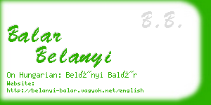 balar belanyi business card